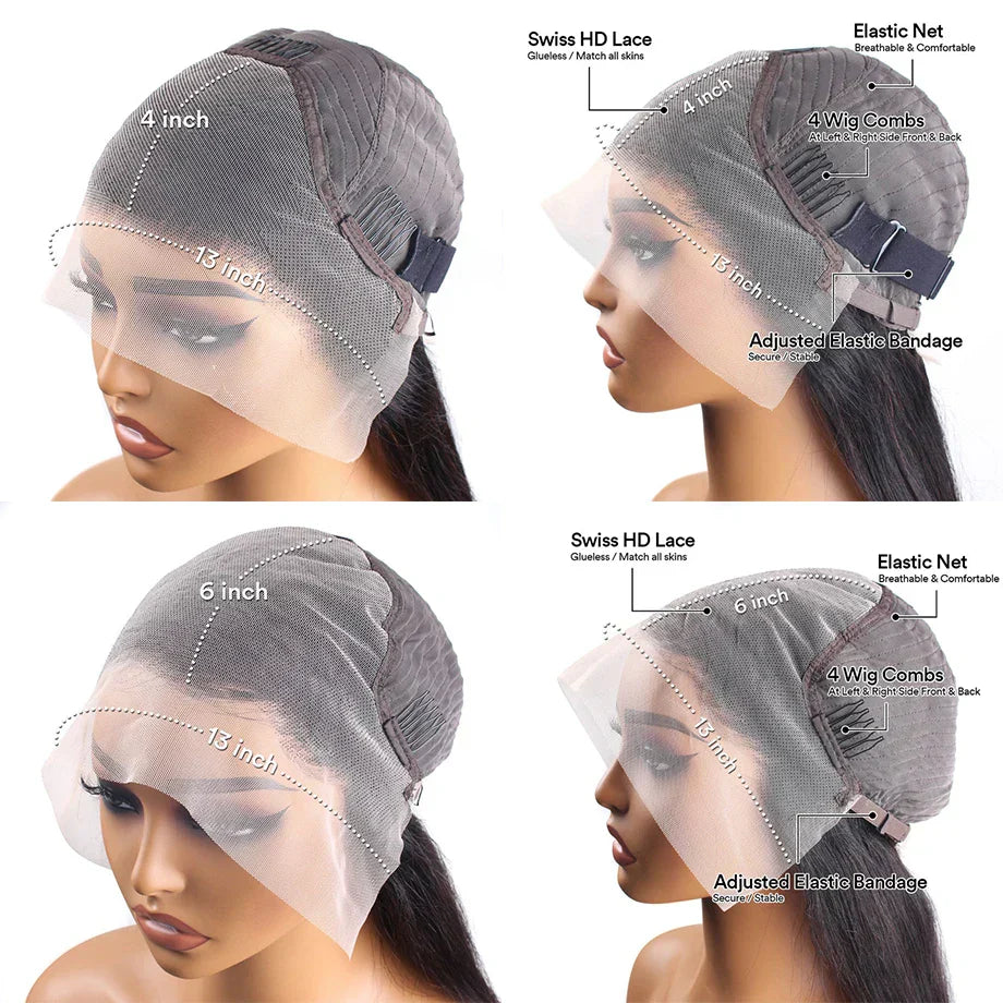 Burgundy Hd Lace Frontal Human Hair Curly Wigs