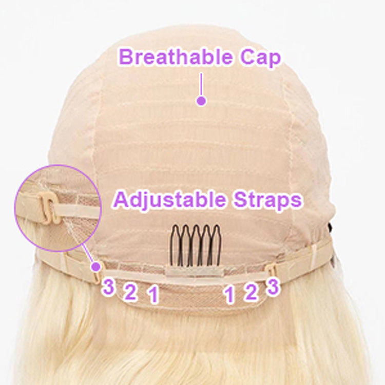 Former LACE Head Cap LACE FRONTAL WIG13x4 Straight 613 BLONDE Straight Hair
